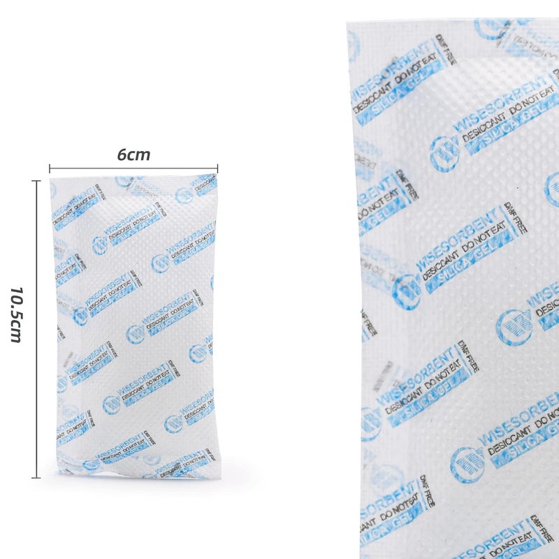 Wisesorb Silica Gel Packets, 20 Gram 90 Packs Dessicant Packets for Storage, Pure and Safe Silica Gel Desiccant Packs, Humidity Packs - Image 2